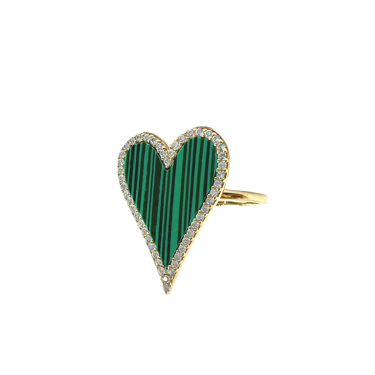 Sahira Jewelry Lucy Emerald heart ring